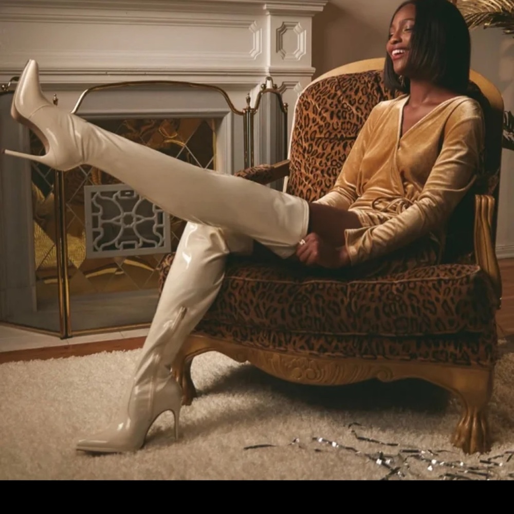 Over the knee vegan leather boots size 7.5WC nwt